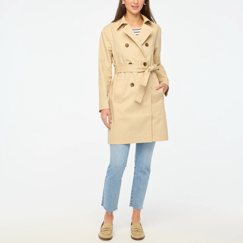 J.Crew Factory Size 2 Trench Coat with Attached Belt in Light Khaki